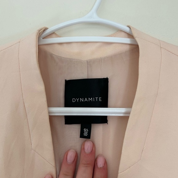 Dynamite Light Pink Blazer Sleek Collarless Design - Picture 2 of 4